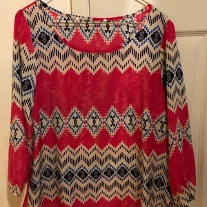 Women's shirt. Pink with designs